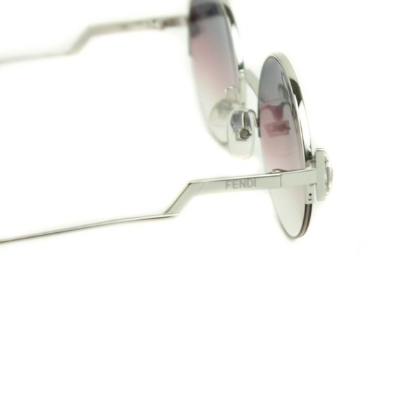 FENDI Silver/Blue Crystals Logo Sunglasses (nn) - Picture 6 of 10